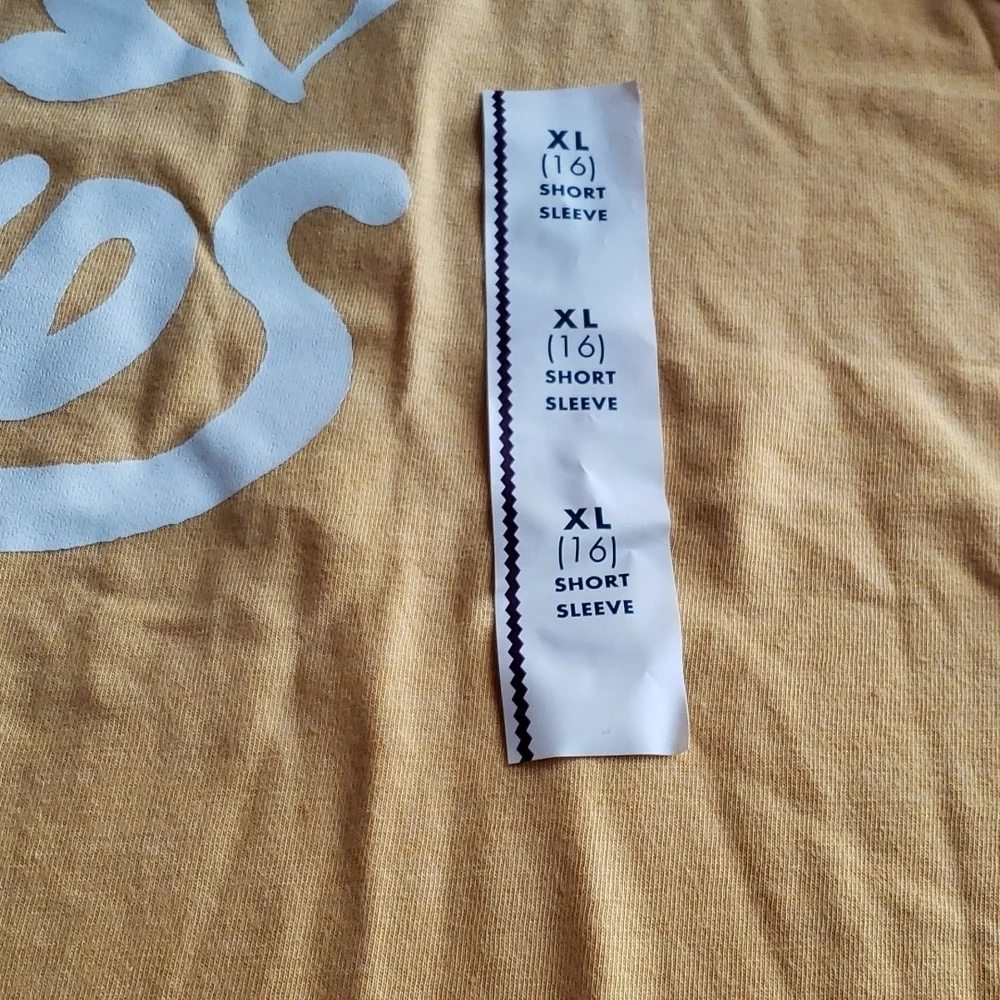 Cat & Jack Yellow Let's Be Friends T-Shirt & Turquoise Bike Shorts Size XL